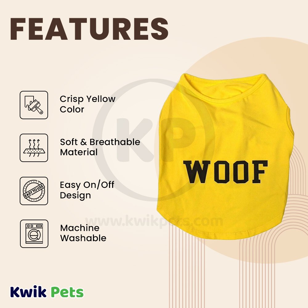 Fashion Pet Cosmo Woof Tee Yellow, XL, Fashion Pet