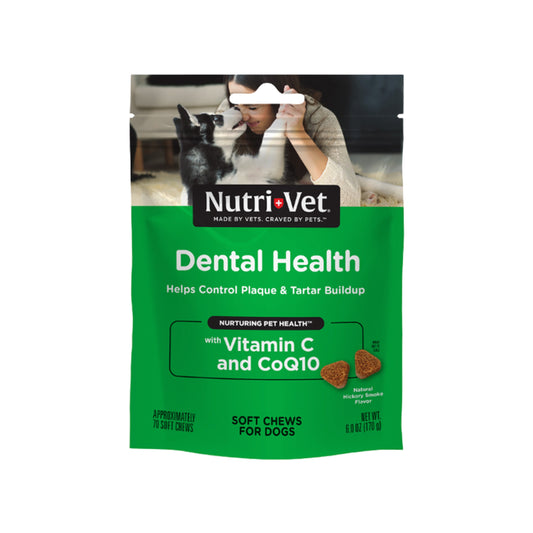 Nutri-Vet Dental Health Soft Chews for Dogs Hickory Smoke, 70ct, Nutri-Vet