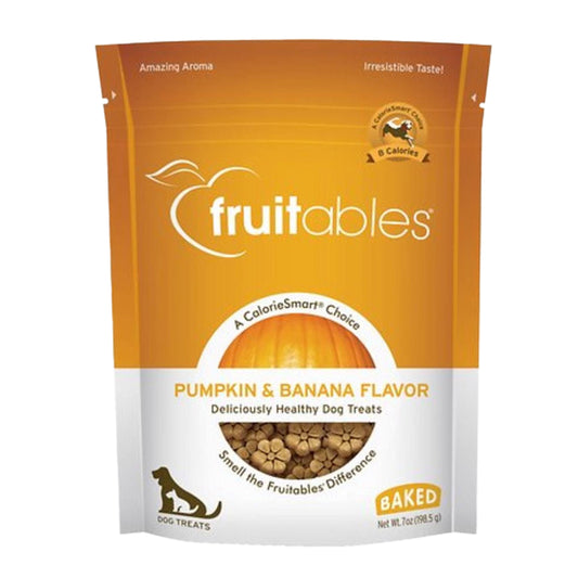 Fruitables Pumpkin & Banana Crunchy Baked Dog Treats 7-oz