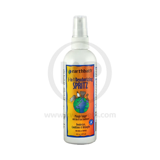 earthbath® 3-IN-1 Deodorizing Spritz, Mango Tango® with Skin & Coat Conditioners, Made in USA, 8 oz pump spray, Earthbath