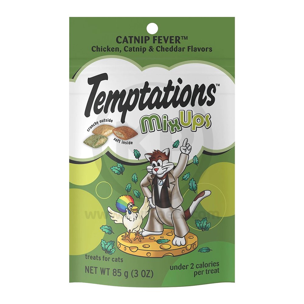 Temptations MixUps Crunchy & Soft Adult Cat Treats Catnip Fever, 3-oz, Temptations