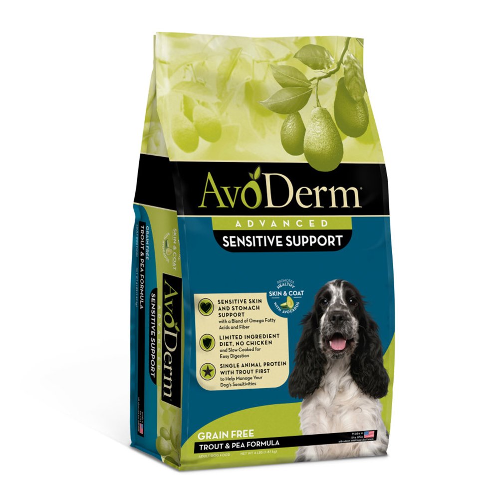 AvoDerm Natural Advanced Sensitive Support Trout & Pea Formula Dry Dog Food 4 lb, AvoDerm