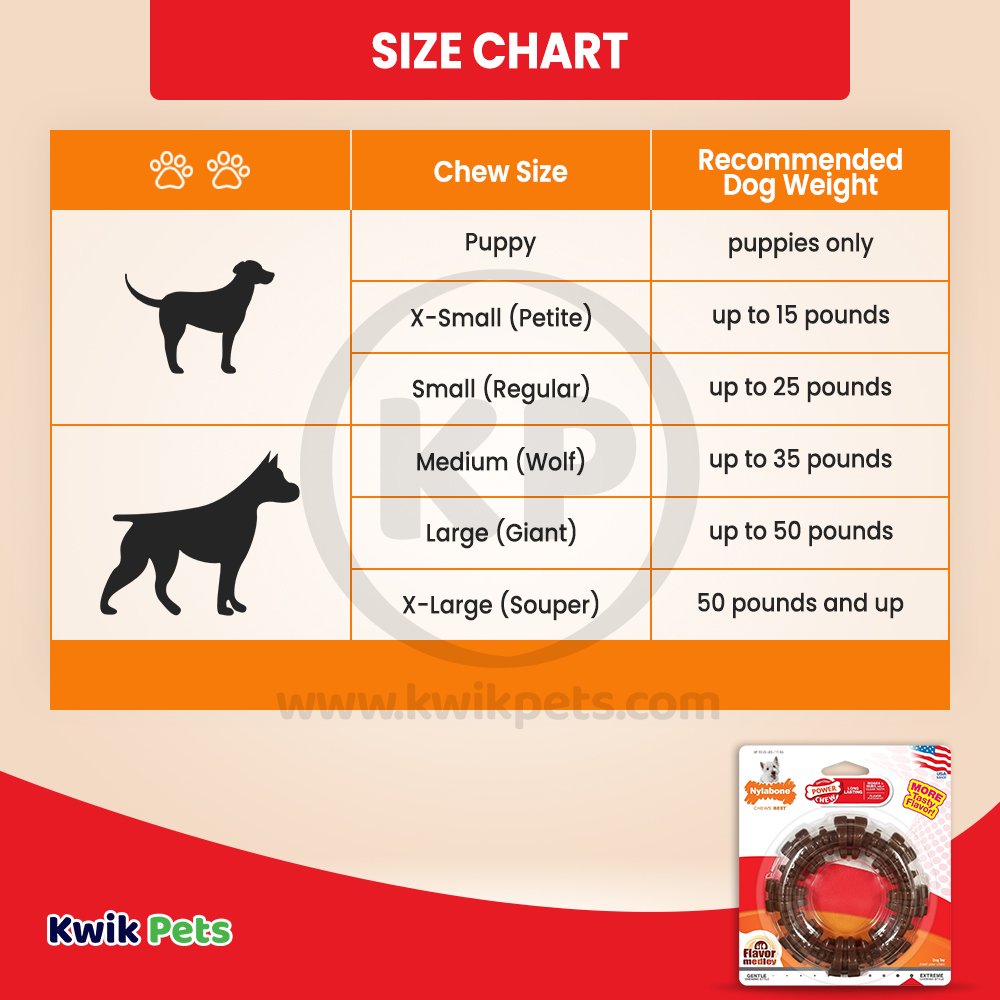 Nylabone Power Chew Textured Dog Ring Toy Flavor Medley, Small/Regular - Up To 25 lbs., Nylabone