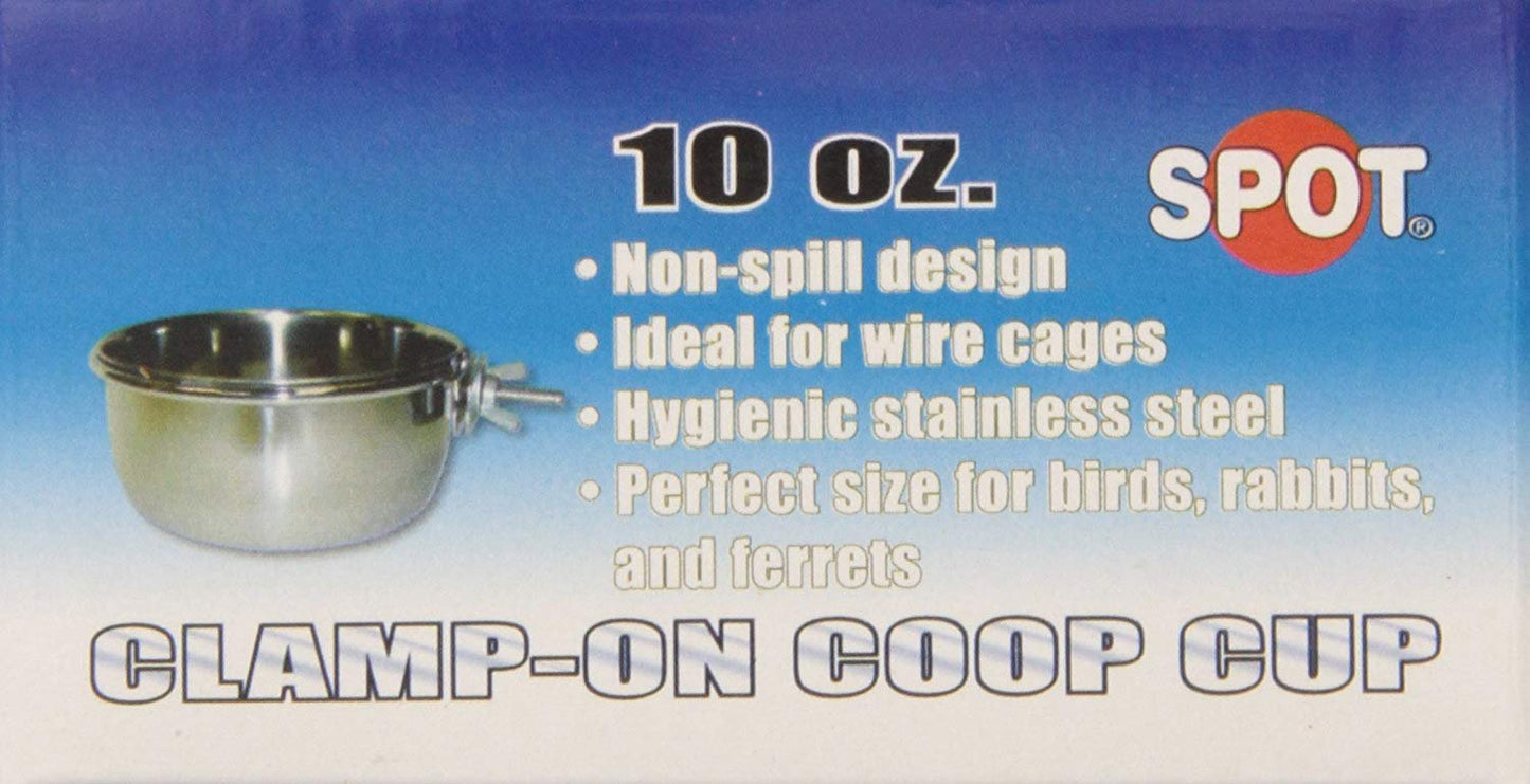 Ethical Products Spot Stainless Steel Coop Cup Bolt Clamp 10oz, Ethical Pet