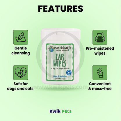 Earthbath Ear Wipes 25ct