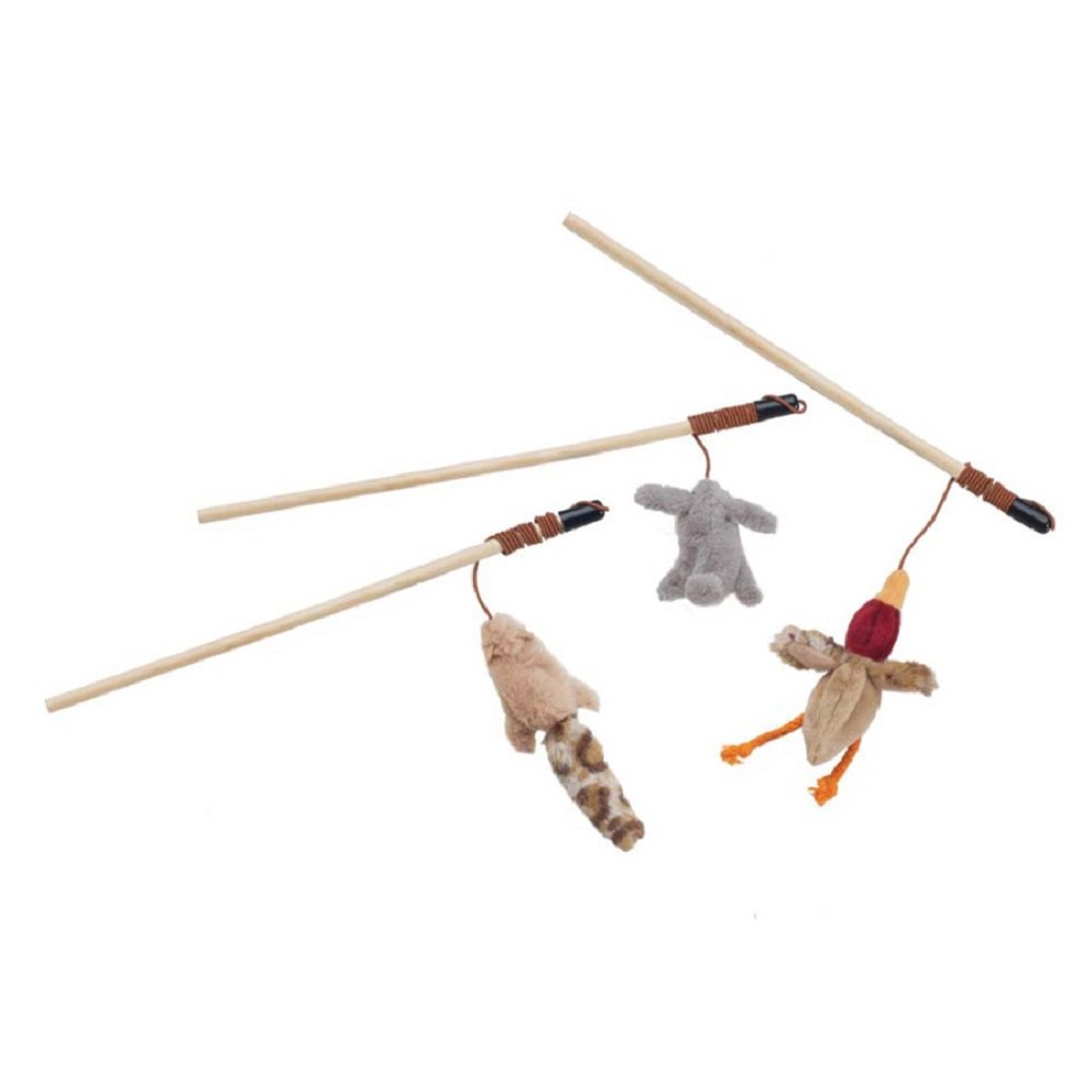 Spot Skinneeez For Cats Friends Teaser Wands W/Catnip Cat Toy Assorted, Ethical Pet