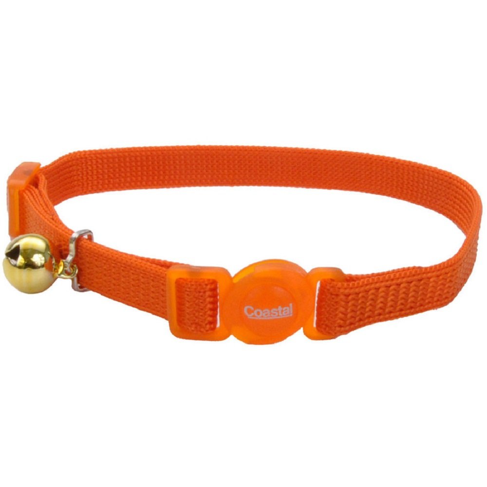 Coastal Safe Cat Adjustable Snag-Proof Nylon Breakaway Collar Sunset Orange 3/8X12, Coastal Pet
