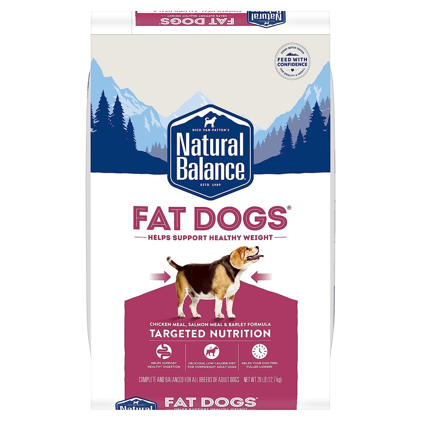 Natural Balance Pet Foods Fat Dogs Low Calorie Dry Dog Food Chicken & Salmon 28 lb, Natural Balance