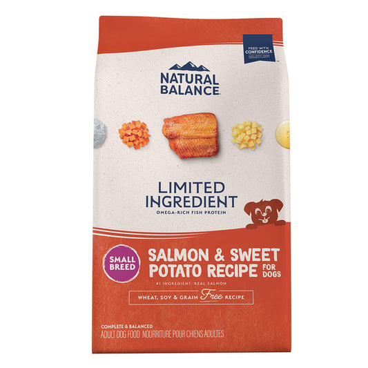 Natural Balance Pet Foods L.I.D. Small Breed Bites Dry Dog Food Salmon & Sweet Potato 4 lb, Natural Balance