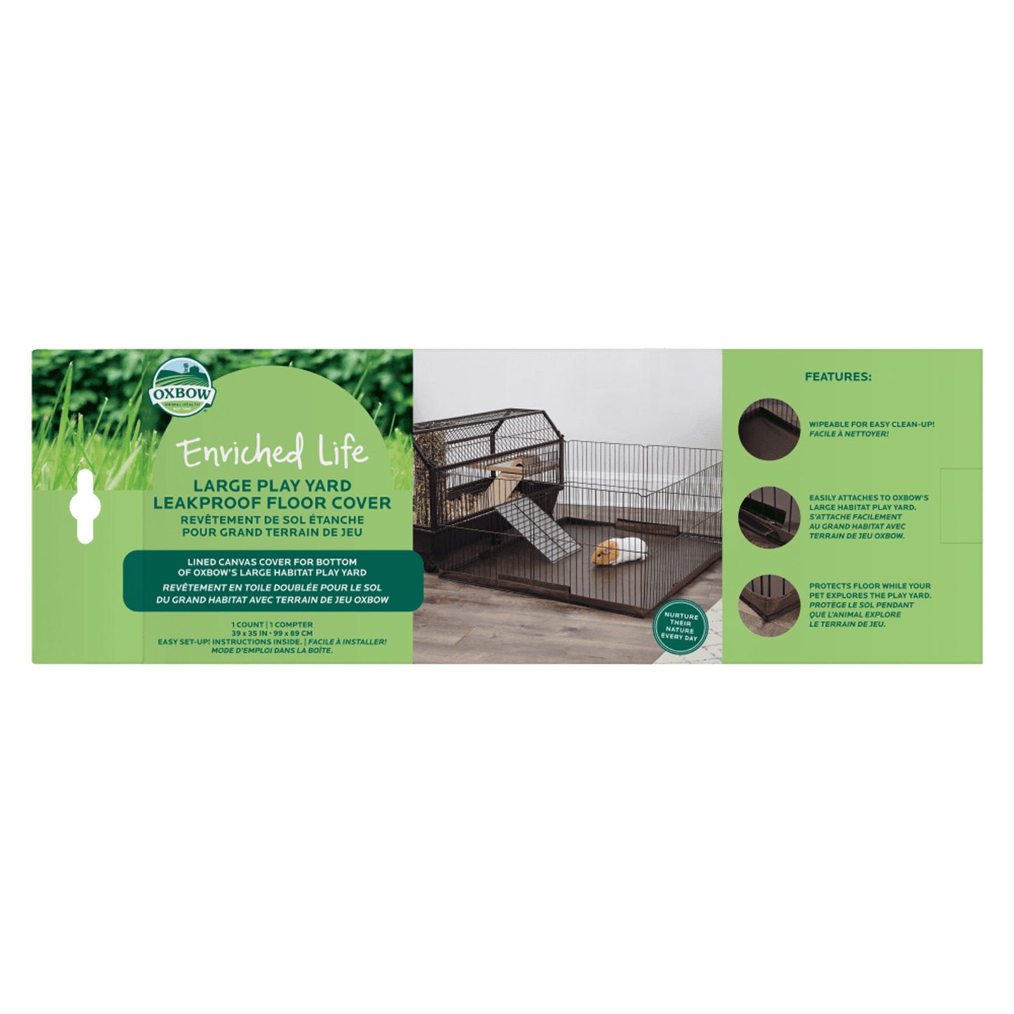 Oxbow Animal Health Enriched Life Leakproof Play Yard Floor Cover, LG, Oxbow