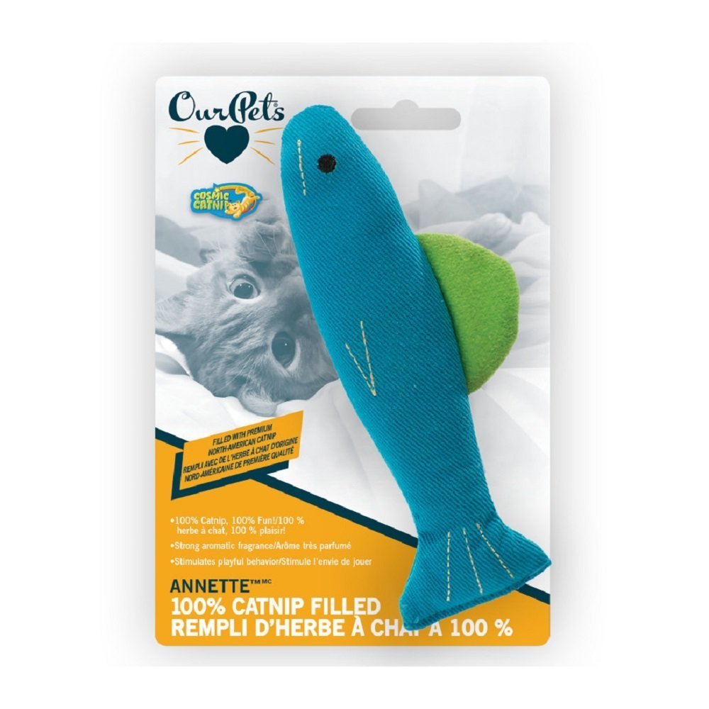 OurPets 100% Catnip Filled Fish 'Annette' Cat Toy Blue, OurPets
