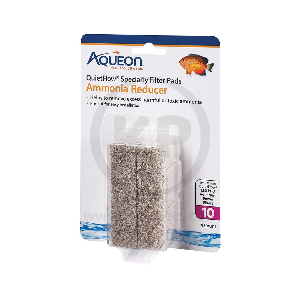 Aqueon QuietFlow Ammonia Reducer Specialty Filter Pads 4 Count, Aqueon
