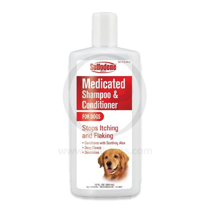Sulfodene Brand Medicated Shampoo & Conditioner for Dogs 12oz, Sulfodene
