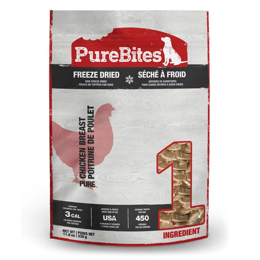 PureBites 100% USDA Freeze Dried Chicken Breast Dog Treats 11.6oz / 330g Super Value, PureBites