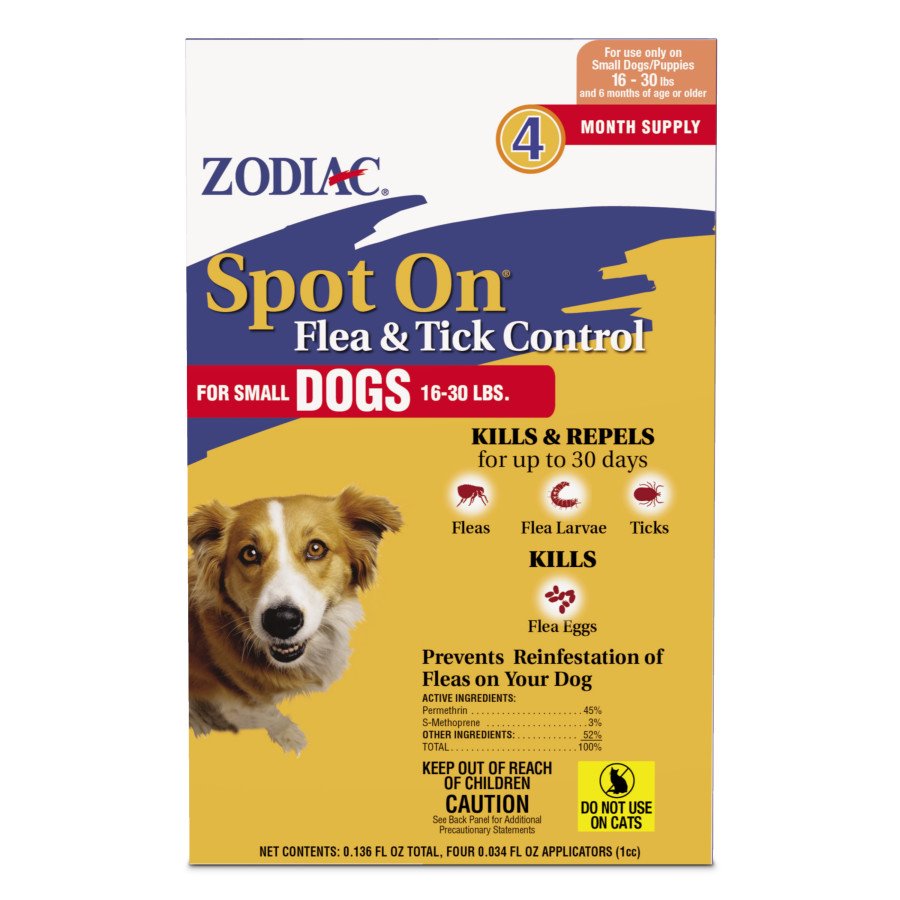 Zodiac Spot On Flea & Tick Control 1ea/SMall Dogs 16-30 lb, 4 pk