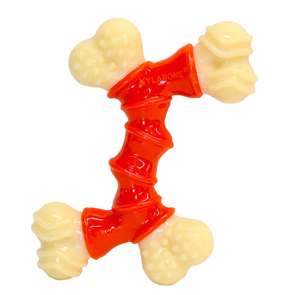 Nylabone Power Chew Double Bone Bacon Dog Chew Toy Peanut Butter, XS/Petite