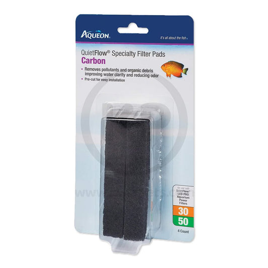 Aqueon QuietFlow Carbon Specialty Filter Pads 4 Count, Aqueon