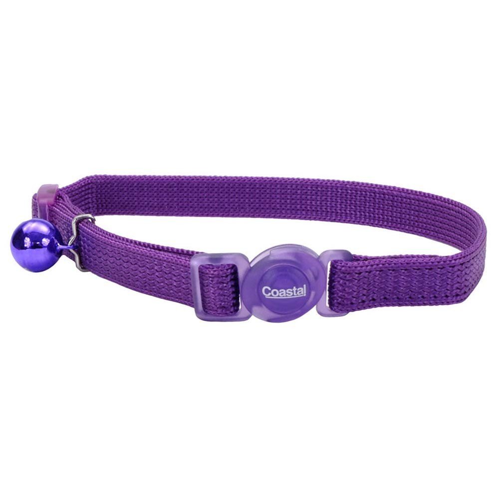 Coastal Safe Cat Adjustable Snag-Proof Nylon Breakaway Collar Purple 3/8X12, Coastal Pet