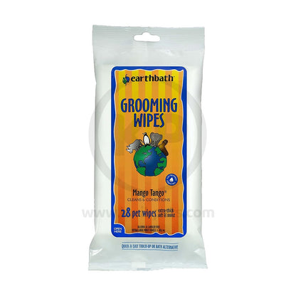earthbath® Grooming Wipes, Mango Tango®, Cleans & Conditions, 28 ct re-sealable travel package, Earthbath