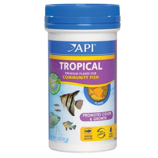 API Tropical Premium Flakes Fish Food, 1.1 oz, API
