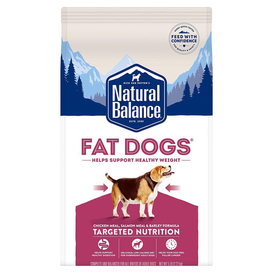 Natural Balance Pet Foods Fat Dogs Low Calorie Dry Dog Food Chicken & Salmon, 5 lb, Natural Balance