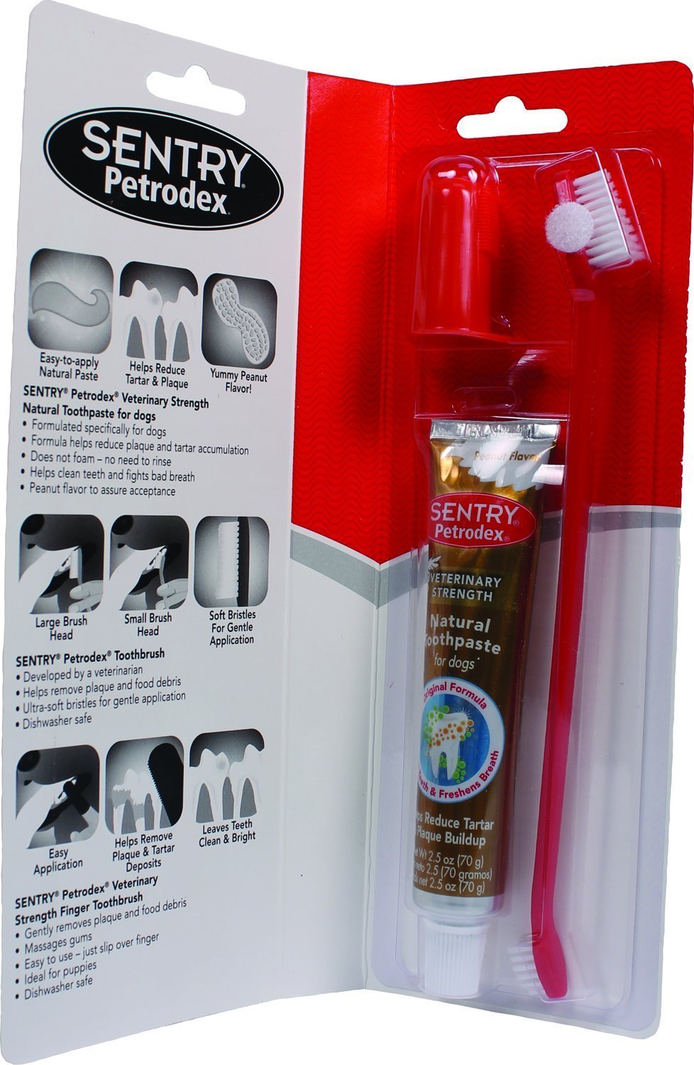 Sentry Petrodex Dental Kit (Natural Toothpaste + Toothbrush + Fingerbrush), Sentry