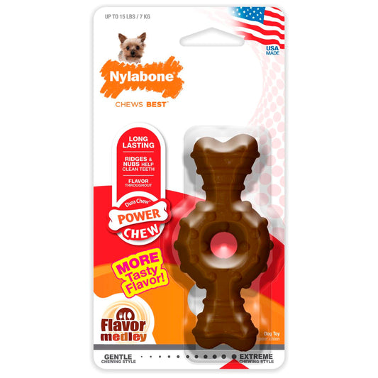 Nylabone Power Chew Ring Bone Chew Toy for Dogs Flavor Medley Flavor X-Small/Petite - Up To 15 lb, Nylabone