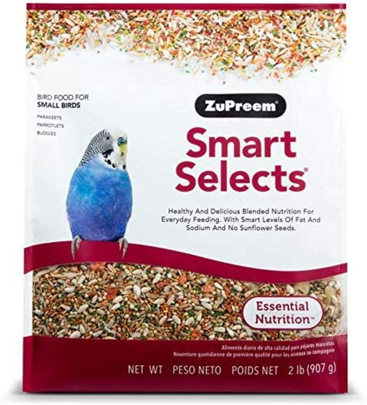 ZuPreem Smart Selects Bird Food Parakeets, 2-lb, ZuPreem