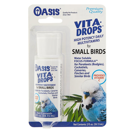 Oasis Vita Drops Multivitamin Supplement for Small Birds 2 fl oz, Oasis