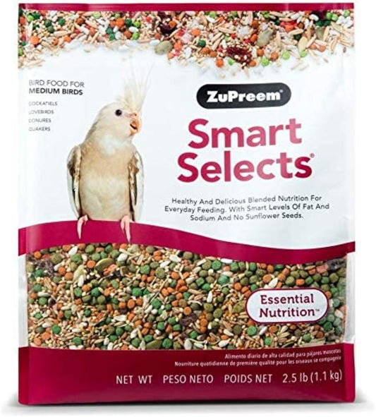 ZuPreem Smart Selects Bird Food Cockatiels & Lovebirds 2.5-lb, ZuPreem
