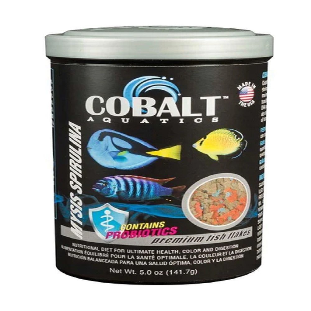 Cobalt Mysis Spirulina Flakes Fish Food 5oz, Cobalt