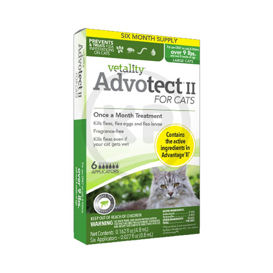 Vetality Advotect II Cat Flea Treatment Cats Over 9-lb, Large Cat