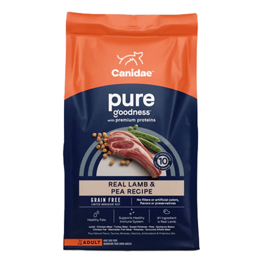 CANIDAE PURE Grain-Free LID Dry Dog Food Lamb & Pea, 24-lb, Canidae