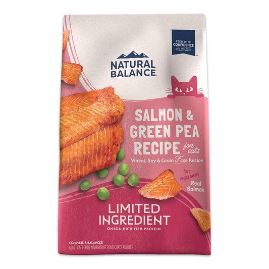 Natural Balance Pet Foods L.I.D Green Pea & Salmon Formula Dry Cat Food 5 lb, Natural Balance