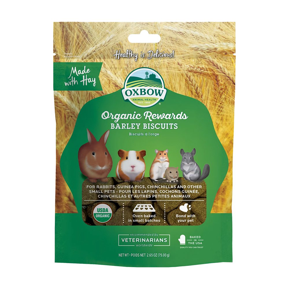 Oxbow Animal Health Organic Rewards Barley Biscuits Small Animal Treat, 2.65-oz