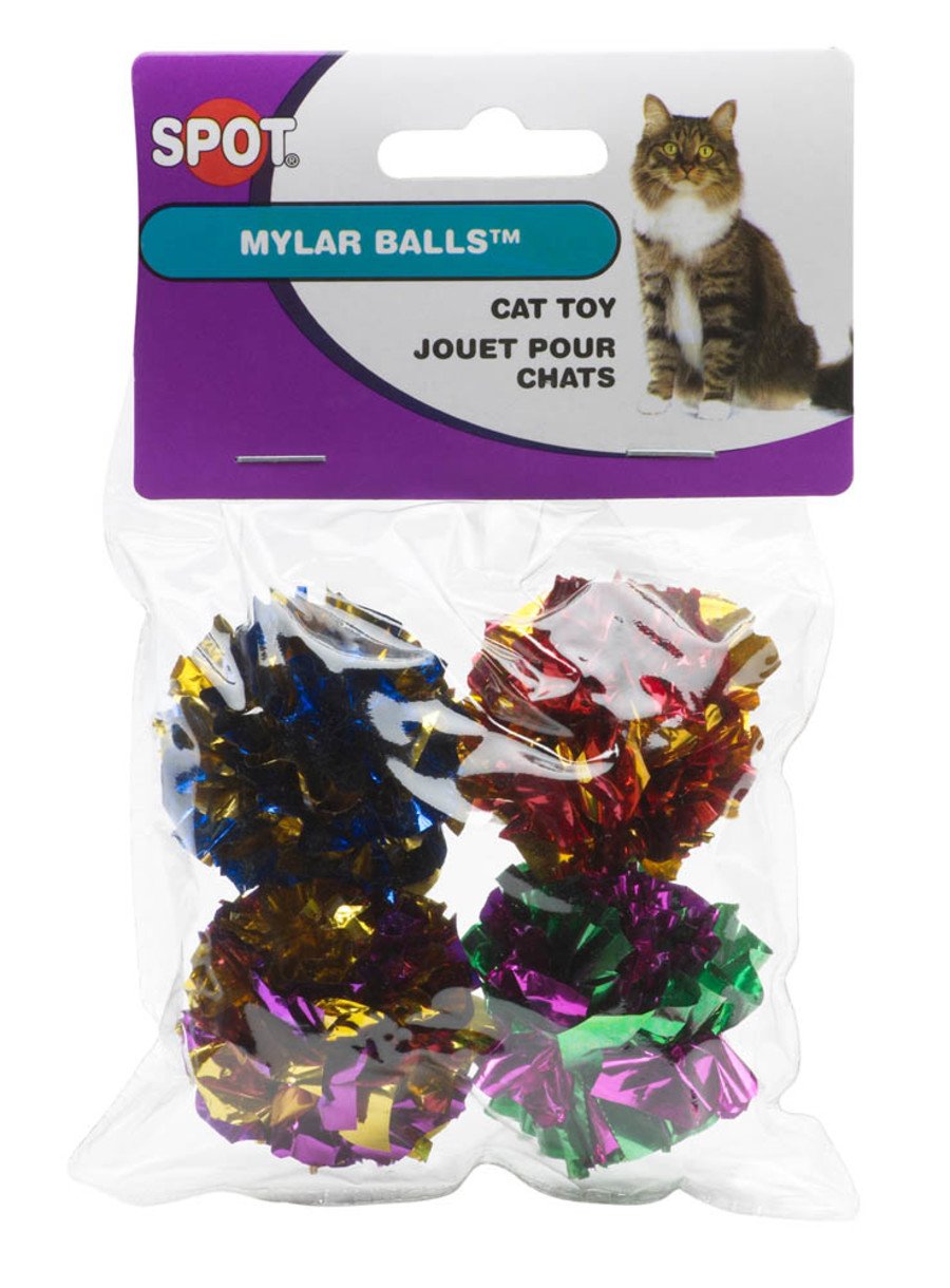 Spot Mylar Ball Cat Toy Multi-Color, 1.5 in, 4 pk