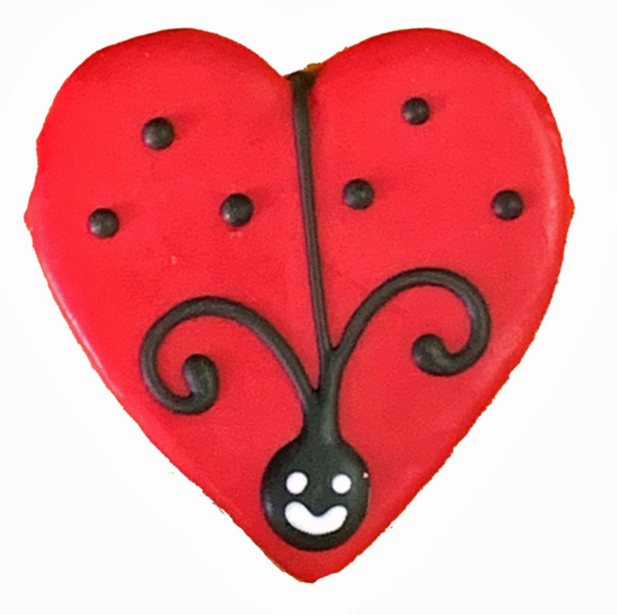 Pawsitively Gourmet Ladybug Heart Dog Cookie Chicken Liver, Pawsitively