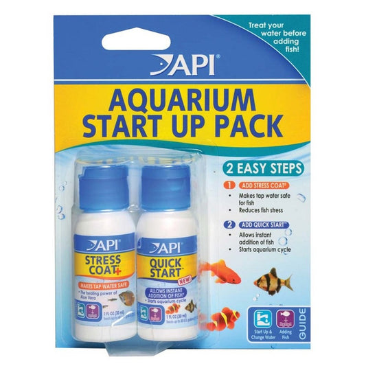 API Aquarium Start Up Pack Stress Coat & Quick Start 1oz bottles, API