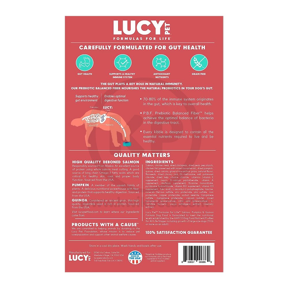 Lucy Pet Products Formula for Life L.I.D. Dry Dog Food Salmon, Pumpkin & Quinoa, 4.5 lb, Lucy Pet