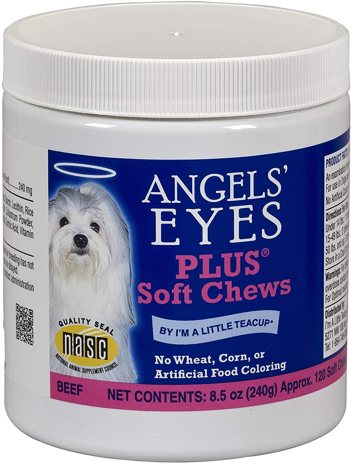 Angels' Eyes PLUS Beef Flavor Tear Stain Soft Chews 8.5 oz, Angels' Eyes