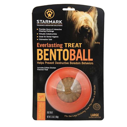 Starmark Everlasting Treat Bento Ball Dog Chew Toy, Large, 7-oz