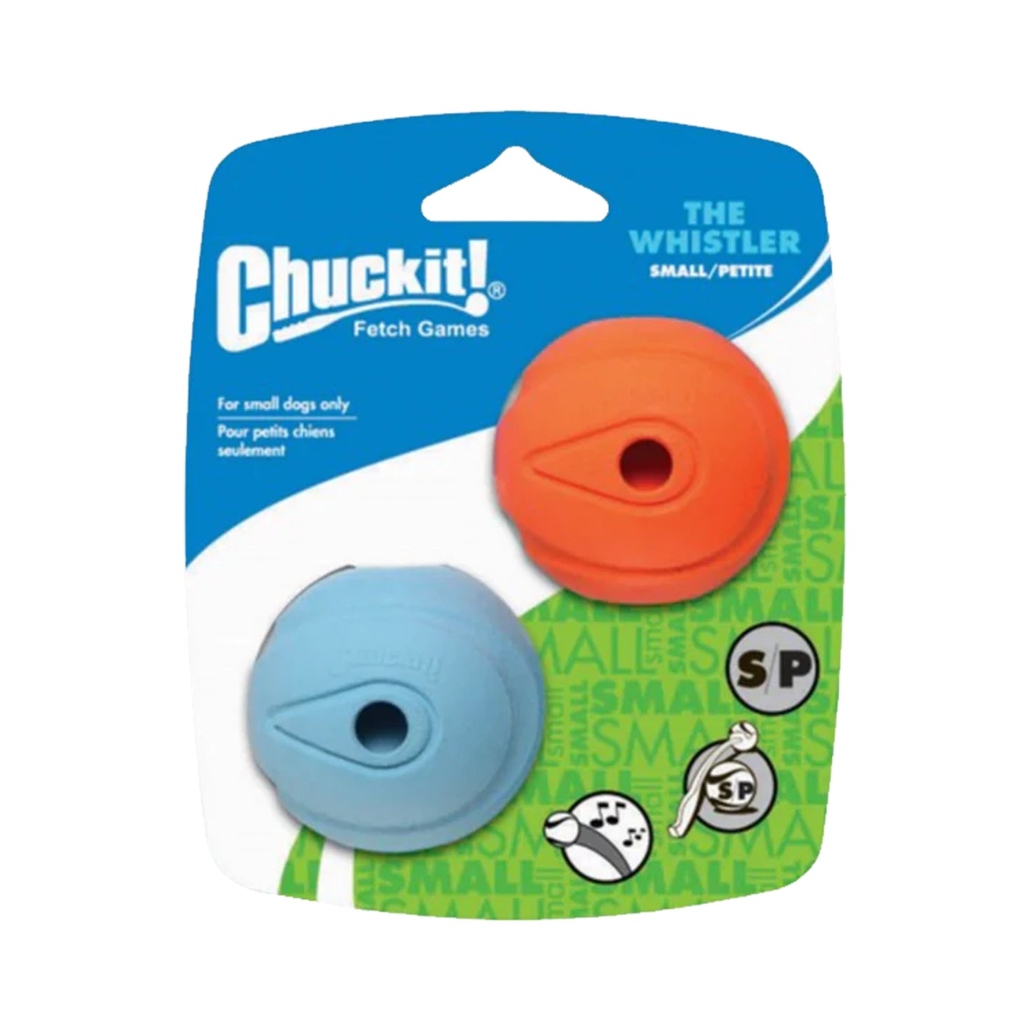 Chuckit! The Whistler Ball Dog Toy Small 2pk, Chuckit!