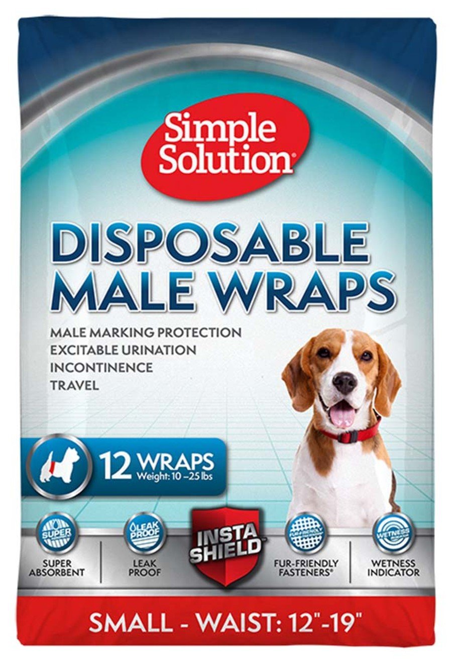 Simple Solution Disposable Male Wraps White, MD, 12 pk, Simple Solution