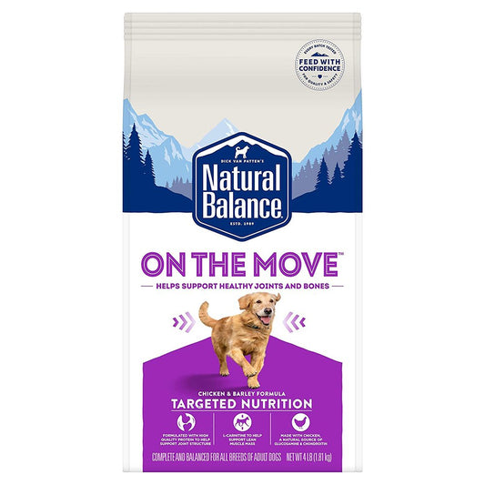 Natural Balance Pet Foods On The Move Adult Dry Dog Food Chicken & Rice, 4 lb, Natural Balance
