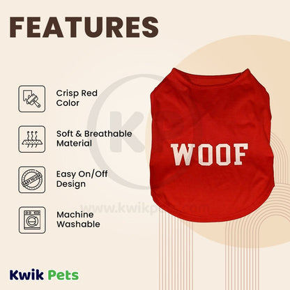 Fashion Pet Cosmo Woof Tee Red, XS, Fashion Pet