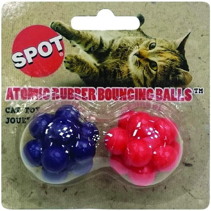 Spot Atomic Rubber Bouncing Ball Cat Toy Assorted 2 pk, Spot