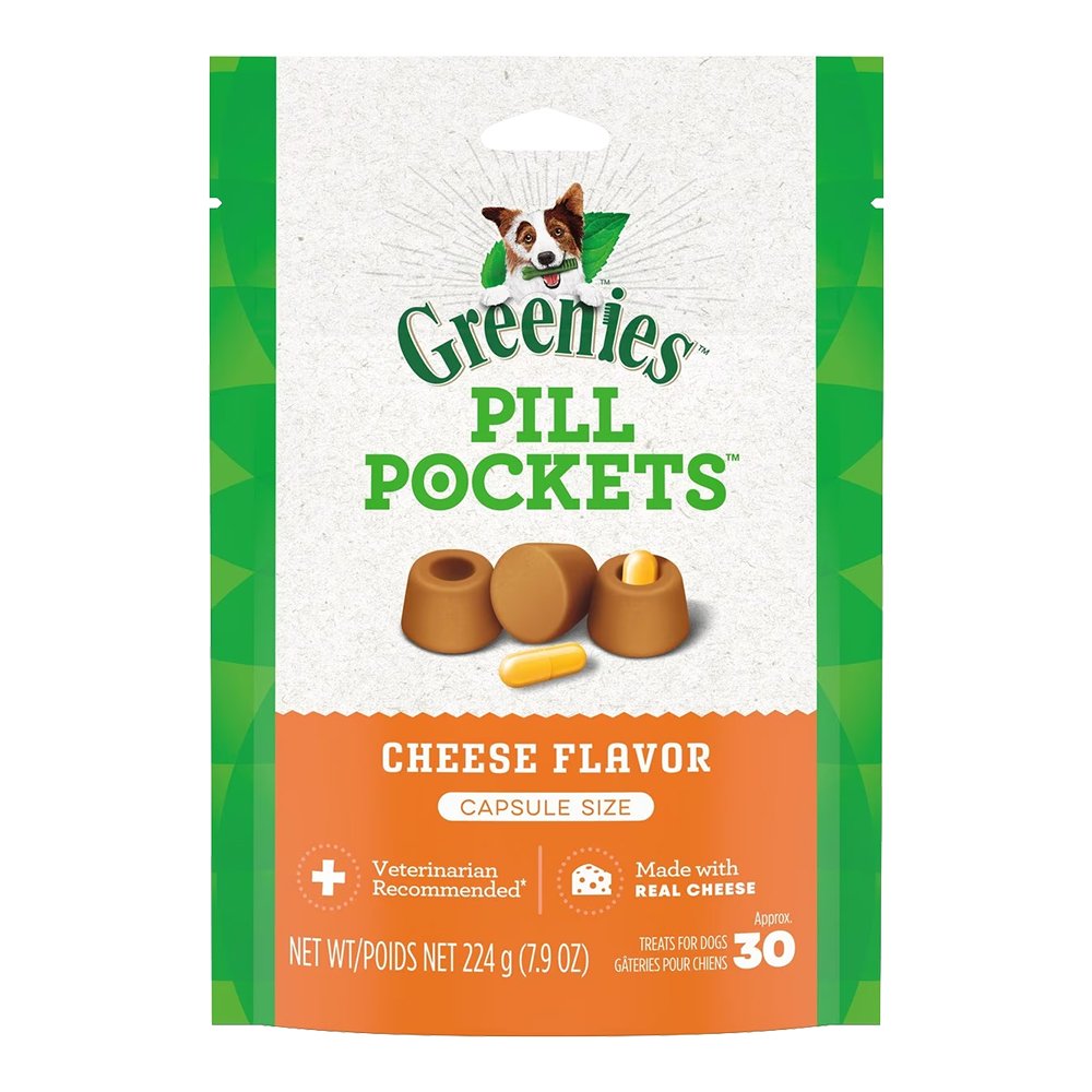 Greenies Pill Pockets for Capsules Cheese, 30 ct, 7.9 oz, Greenies