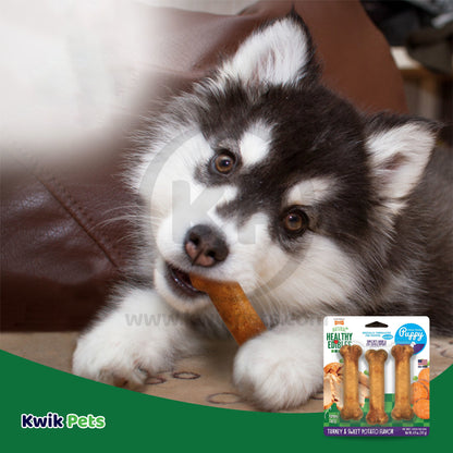 Nylabone Healthy Edibles Puppy Chew Treats 3 count, Small/Regular - Up To 25 lb, Nylabone