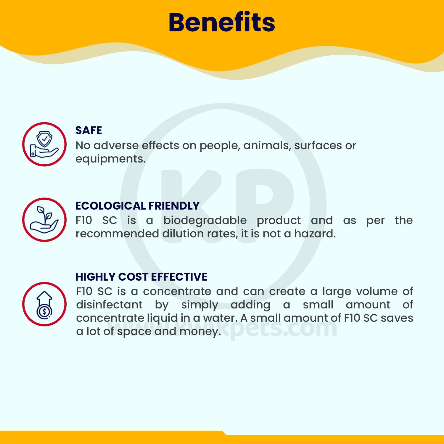 Benefits of F10 SC Veterinary Disinfectant 100 ml