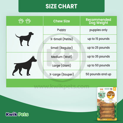 Nylabone Healthy Edibles All-Natural Long Lasting Chicken Dog Chew Treats Chicken, 1ea/XS/Petite - Up To 15 lb, Nylabone